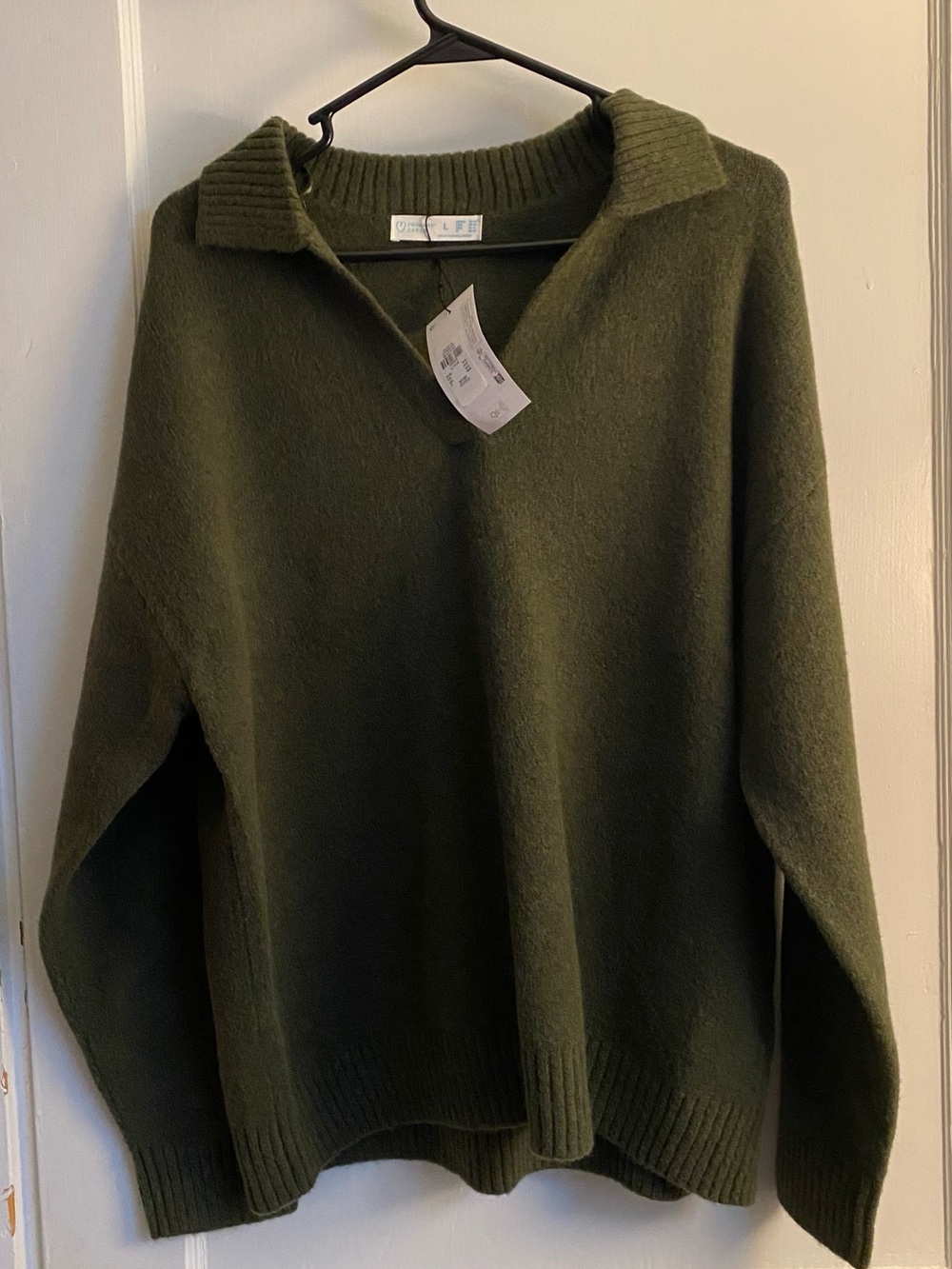 Primark Olive Green Collared V-Neck Sweater